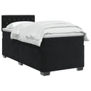 Box Spring Seng med Madras og LED Sort 90 x 200 cm Velour