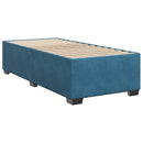 Box Spring Seng med Madras og LED Blå 90 x 200 cm Velour