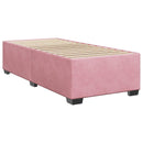 Box Spring Seng med Madras og LED Lyserød 90 x 200 cm Velour