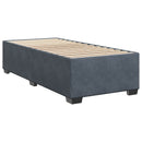 Box Spring Seng med Madras og LED Mørkegrå 90 x 200 cm Velour