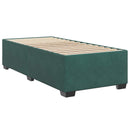 Box Spring Seng med Madras og LED Mørkegrøn 90 x 200 cm Velour