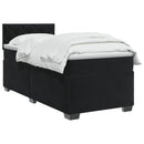 Box Spring Seng med Madras og LED Sort 90 x 200 cm Velour
