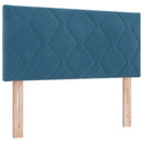 Box Spring Seng med Madras og LED Blå 90 x 200 cm Velour
