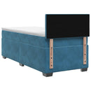 Box Spring Seng med Madras og LED Blå 90 x 200 cm Velour