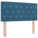 Box Spring Seng med Madras og LED Blå 100 x 200 cm Velour