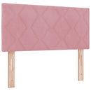 Box Spring Seng med Madras og LED Lyserød 100 x 200 cm Velour