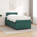 Box Spring Seng med Madras og LED Mørkegrøn 120 x 200 cm Velour