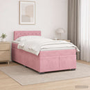 Box Spring Seng med Madras og LED Lyserød 120 x 190 cm Velour