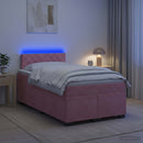 Box Spring Seng med Madras og LED Lyserød 120 x 190 cm Velour