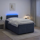 Box Spring Seng med Madras og LED Mørkegrå 120 x 200 cm Velour