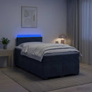 Box Spring Seng med Madras og LED Mørkegrå 120 x 200 cm Velour