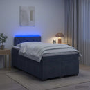 Box Spring Seng med Madras og LED Mørkegrå 120 x 190 cm Velour