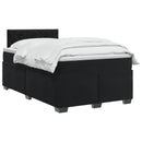Box Spring Seng med Madras og LED Sort 120 x 190 cm Velour