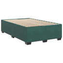Box Spring Seng med Madras og LED Mørkegrøn 120 x 200 cm Velour