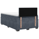Box Spring Seng med Madras og LED Mørkegrå 120 x 200 cm Velour