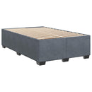 Box Spring Seng med Madras og LED Mørkegrå 120 x 200 cm Velour