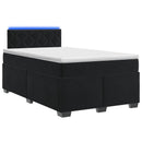 Box Spring Seng med Madras og LED Sort 120 x 200 cm Velour