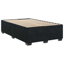 Box Spring Seng med Madras og LED Sort 120 x 200 cm Velour