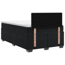 Box Spring Seng med Madras og LED Sort 120 x 200 cm Velour