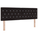 Box Spring Seng med Madras og LED Sort 140 x 190 cm Velour