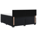 Box Spring Seng med Madras og LED Sort 140 x 190 cm Velour