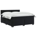 Box Spring Seng med Madras og LED Sort 140 x 190 cm Velour