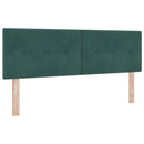Box Spring Seng med Madras og LED Mørkegrøn 140 x 190 cm Velour
