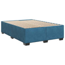 Box Spring Seng med Madras og LED Blå 140 x 190 cm Velour