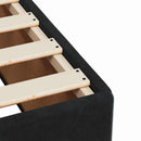 Box Spring Seng med Madras og LED Sort 140 x 190 cm Velour