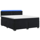 Box Spring Seng med Madras og LED Sort 140 x 190 cm Velour