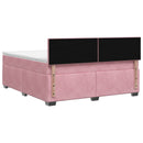 Box Spring Seng med Madras og LED Lyserød 140 x 190 cm Velour