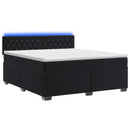 Box Spring Seng med Madras og LED Sort 140 x 200 cm Velour