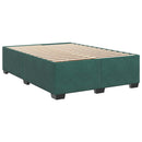 Box Spring Seng med Madras og LED Mørkegrøn 140 x 200 cm Velour
