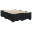 Box Spring Seng med Madras og LED Sort 140 x 200 cm Velour