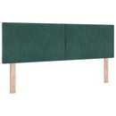 Box Spring Seng med Madras og LED Mørkegrøn 140 x 200 cm Velour