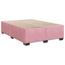 Box Spring Seng med Madras og LED Lyserød 140 x 200 cm Velour