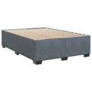 Box Spring Seng med Madras og LED Mørkegrå 160 x 200 cm Velour