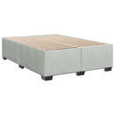 Box Spring Seng med Madras og LED Lysegrå 160 x 200 cm Velour