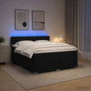 Box Spring Seng med Madras og LED Sort 140 x 190 cm Velour