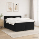 Box Spring Seng med Madras og LED Sort 140 x 190 cm Velour