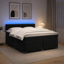 Box Spring Seng med Madras og LED Sort 180 x 200 cm Velour