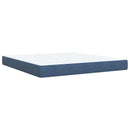 Box Spring Seng med Madras og LED Blå 180 x 200 cm Velour