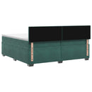 Box Spring Seng med Madras og LED Mørkegrøn 200 x 200 cm Velour