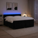 Box Spring Seng med Madras og LED Sort 200 x 200 cm Velour