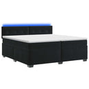 Box Spring Seng med Madras og LED Sort 200 x 200 cm Velour