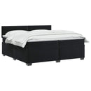 Box Spring Seng med Madras og LED Sort 200 x 200 cm Velour