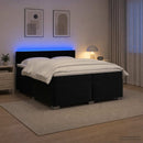 Box Spring Seng med Madras og LED Sort 200 x 200 cm Velour