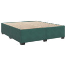 Box Spring Seng med Madras og LED Mørkegrøn 200 x 200 cm Velour
