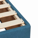 Box Spring Seng med Madras og LED Blå 200 x 200 cm Velour