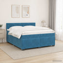 Box Spring Seng med Madras og LED Blå 200 x 200 cm Velour